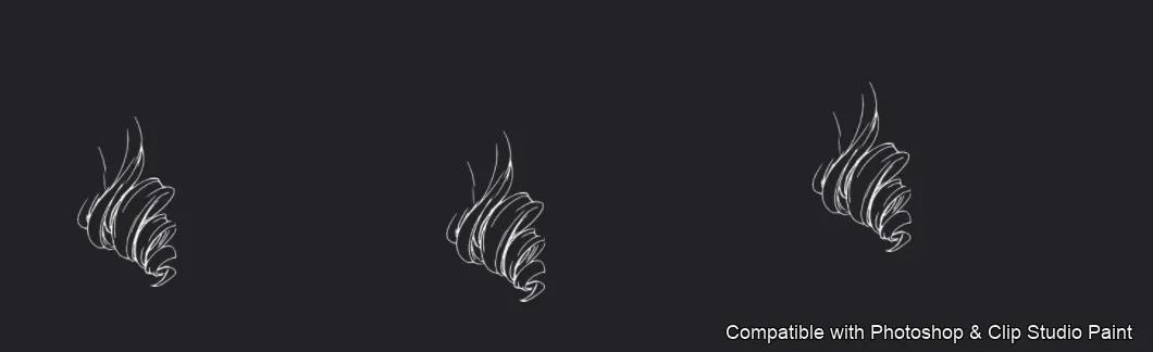 Manga Hair Maker brush 78 of 80 — Photoshop & Clip Studio Paint .abr preview