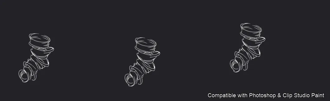 Manga Hair Maker brush 80 of 80 — Photoshop & Clip Studio Paint .abr preview