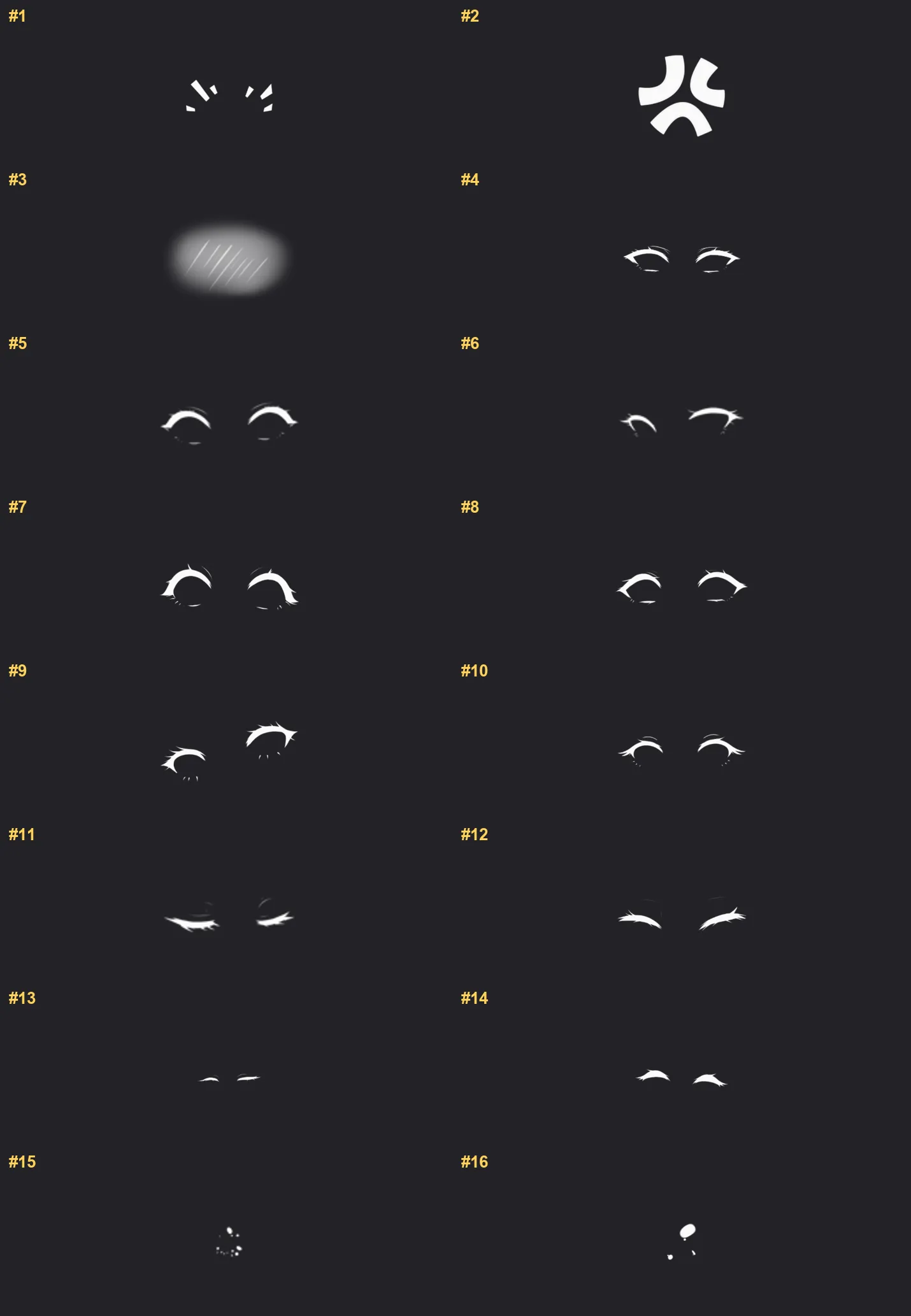Manga Line Procreate brushes overview sheet 1
