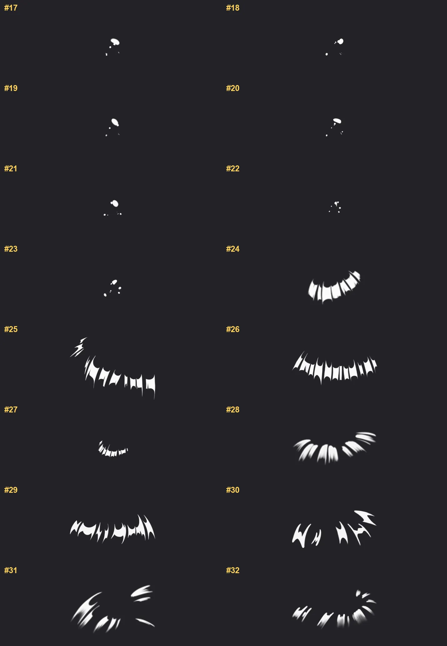 Manga Line Procreate brushes overview sheet 2