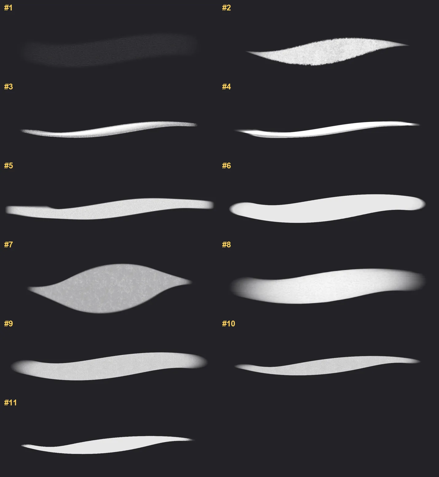 Markers Procreate brushes overview sheet 1