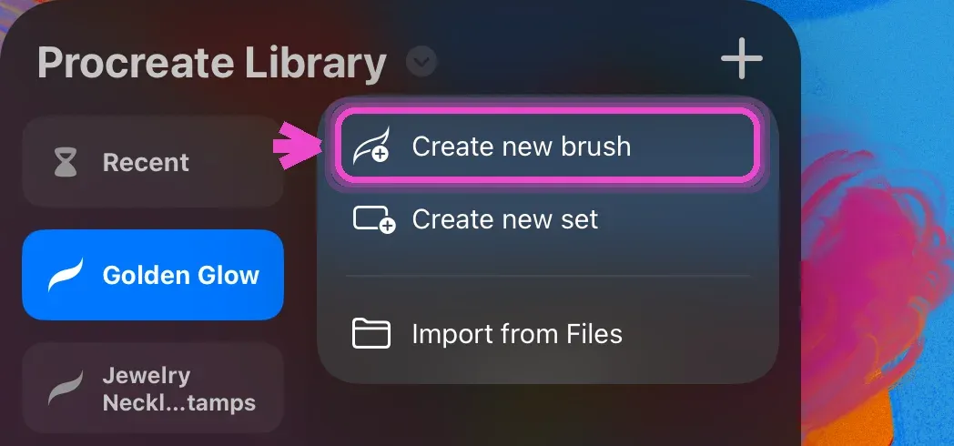 Create a new brush set and brush — How to Make Your Own Procreate Brush on iPad