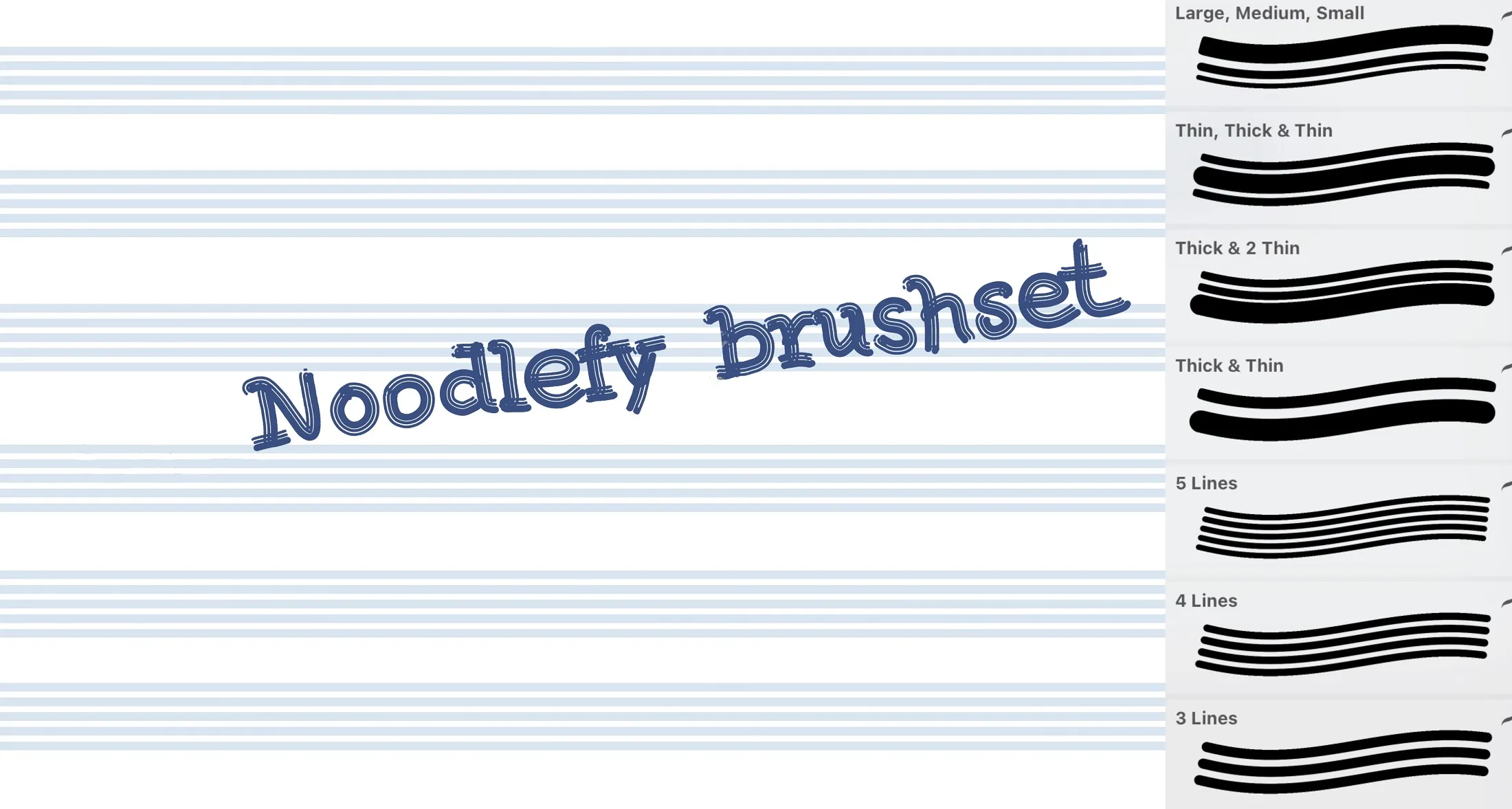 Noodlefy Procreate brush set — 8 brushes, liners & lettering