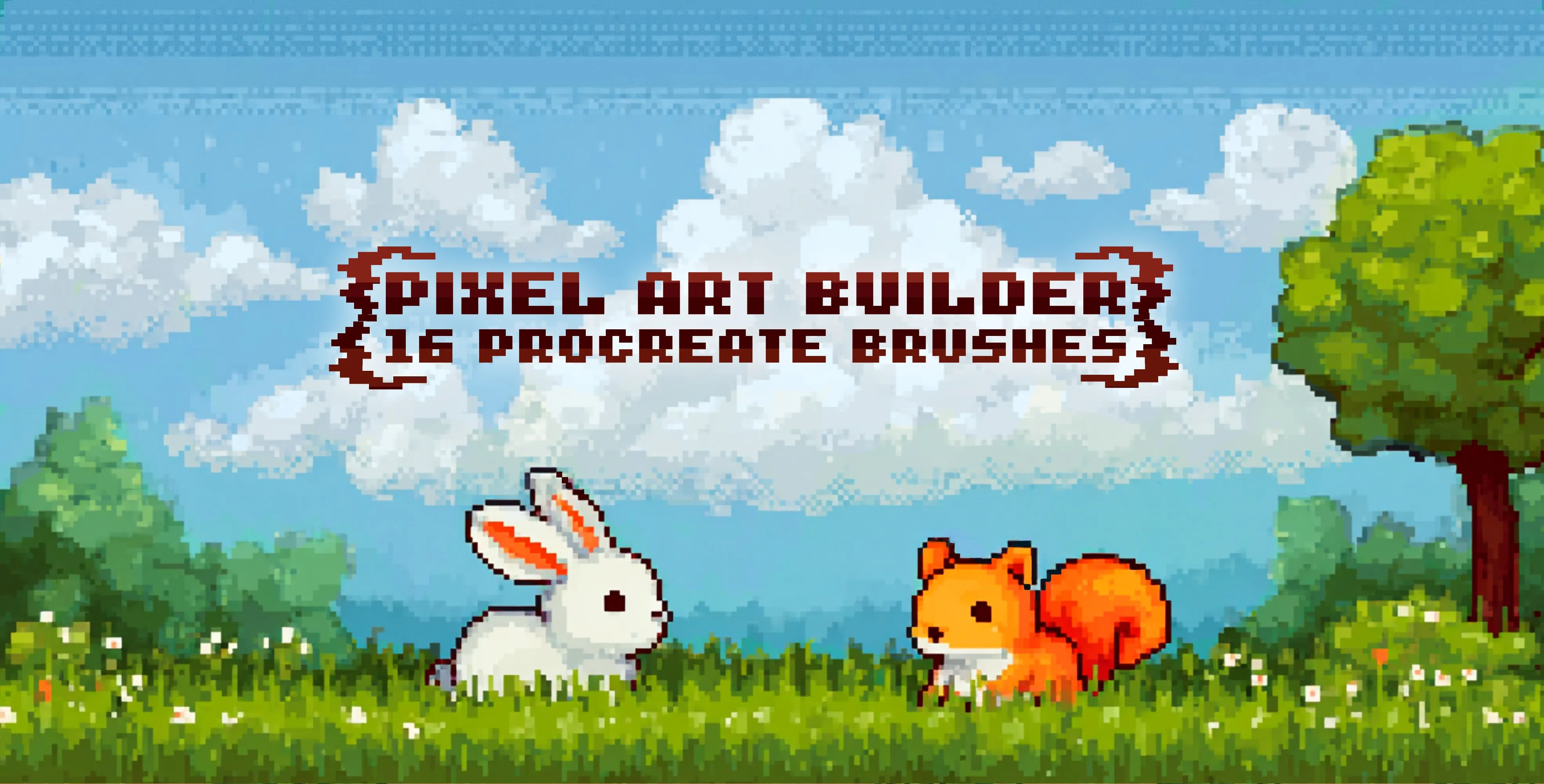Pixel Art Builder Procreate brush set — 116 brushes, pixel art & cartoon