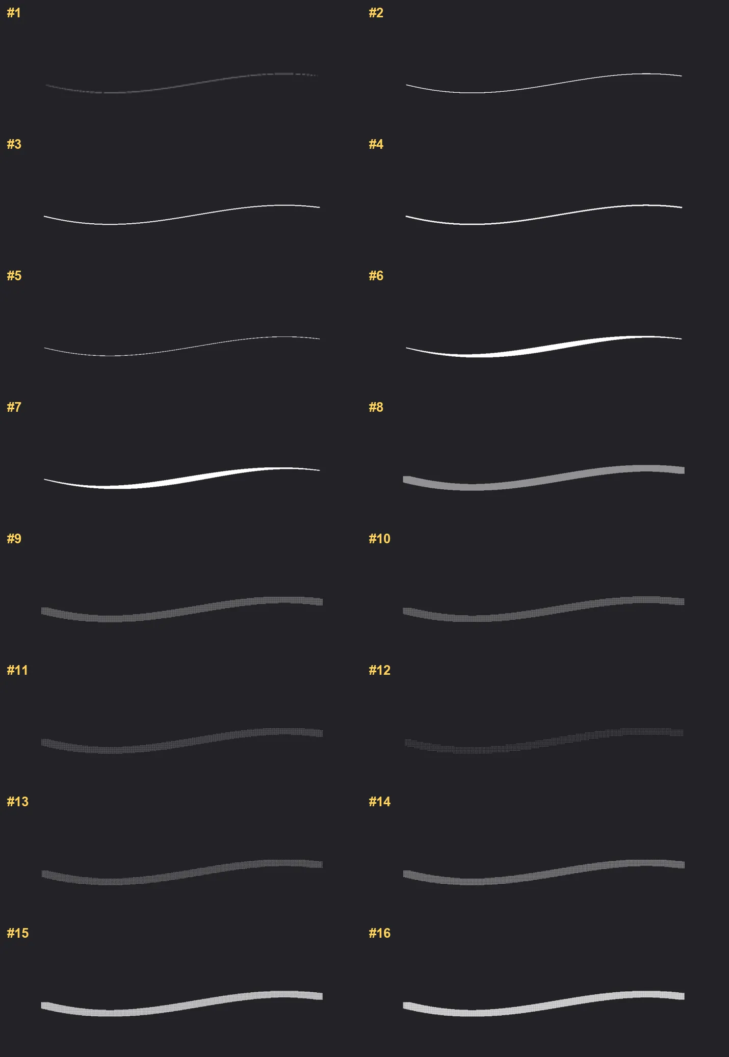 Pixel Art Builder Procreate brushes overview sheet 1
