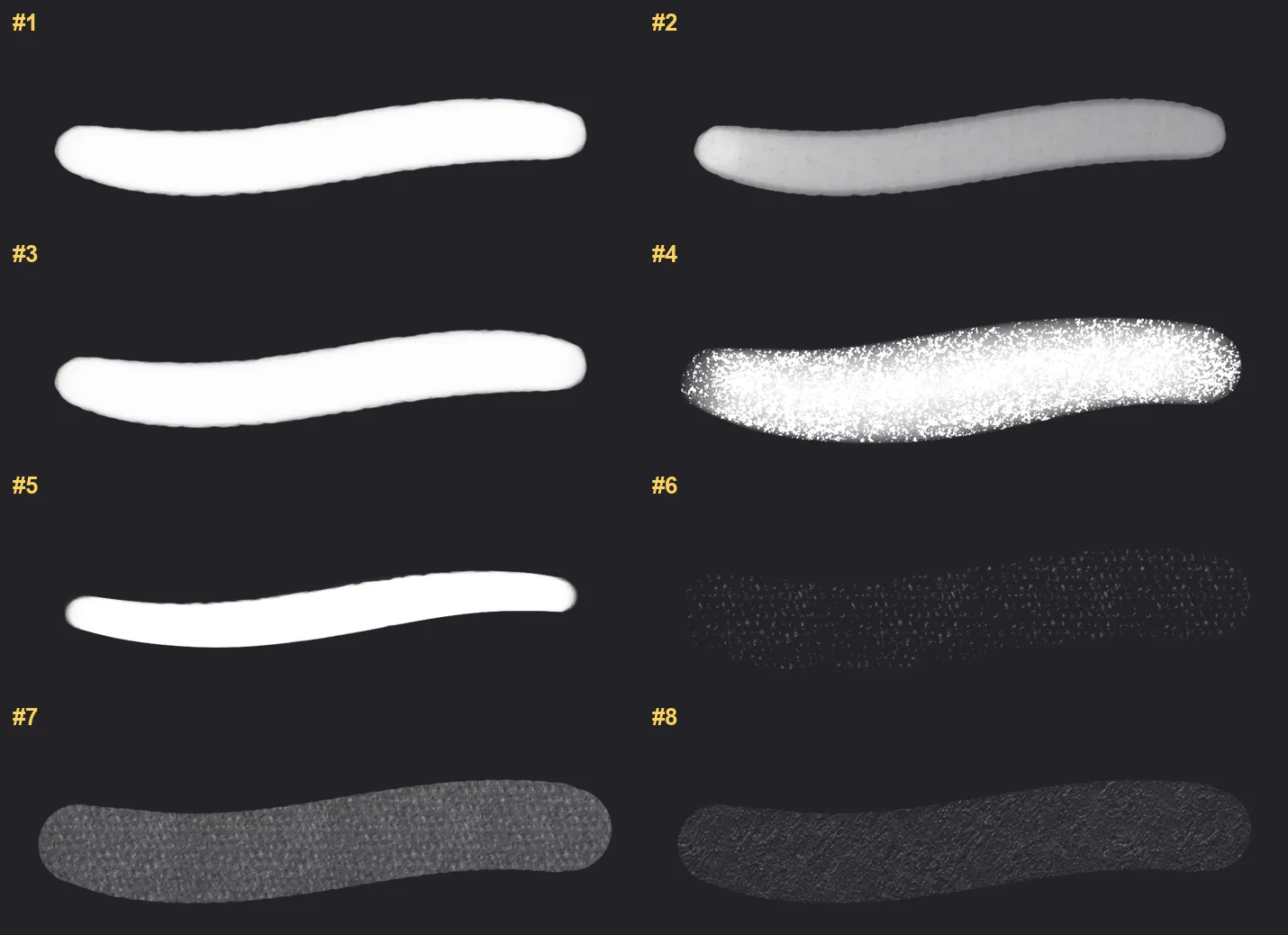 Posca Brushes Procreate brushes overview sheet 1