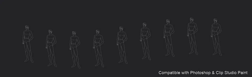Pose Studio brush 9 of 54 — Photoshop & Clip Studio Paint .abr preview