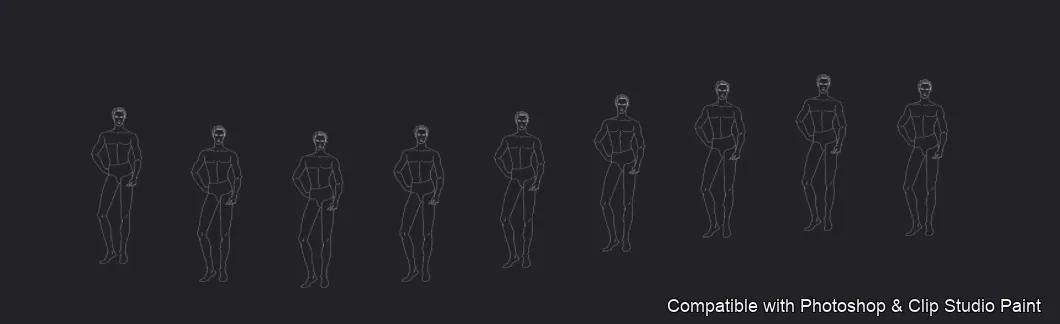 Pose Studio brush 14 of 54 — Photoshop & Clip Studio Paint .abr preview