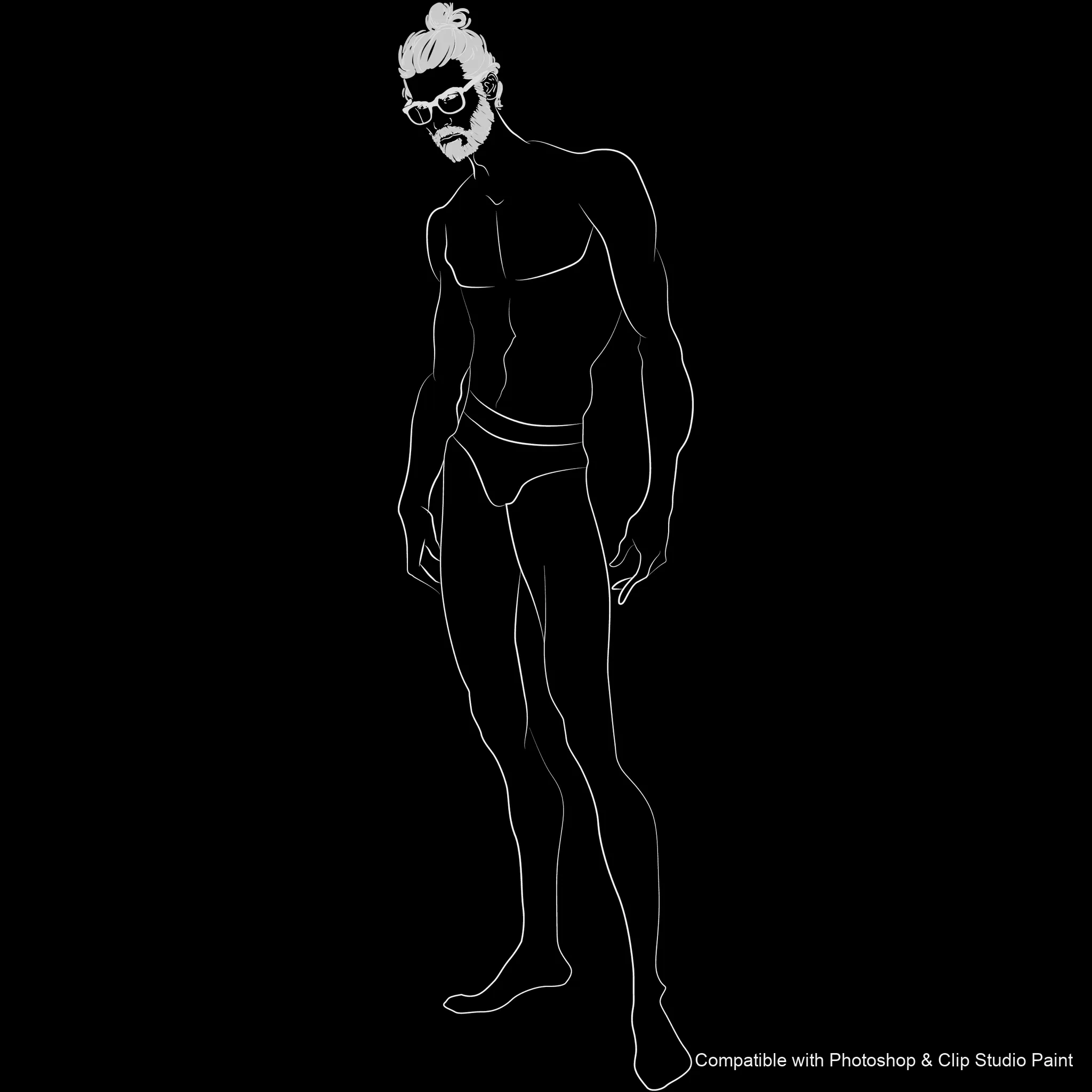 Pose Studio brush 16 of 54 — Photoshop & Clip Studio Paint .abr preview