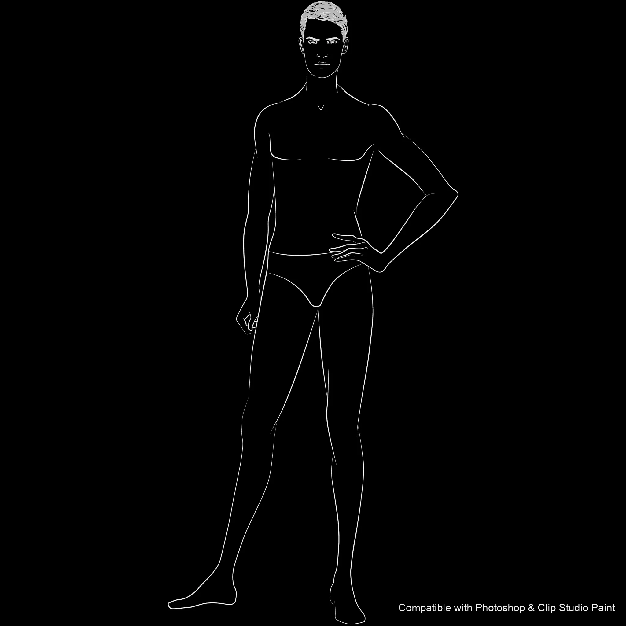Pose Studio brush 17 of 54 — Photoshop & Clip Studio Paint .abr preview