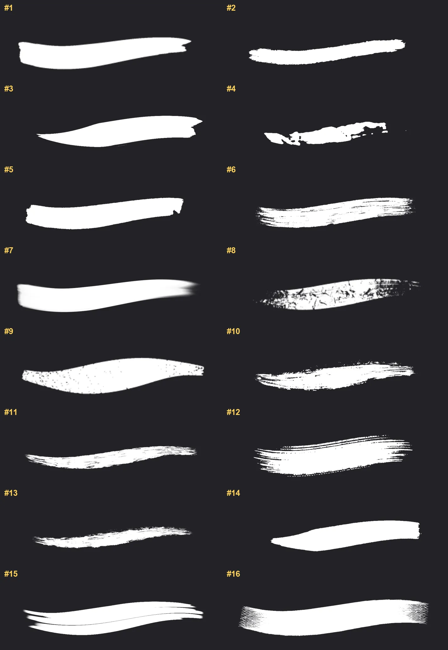 Real Oil Paint Procreate brushes overview sheet 1