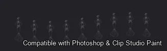 Runway Figures brush 12 of 45 — Photoshop & Clip Studio Paint .abr preview