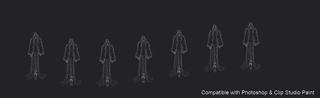 Runway Figures brush 14 of 45 — Photoshop & Clip Studio Paint .abr preview