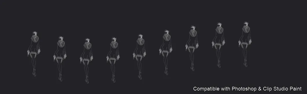 Runway Figures brush 21 of 45 — Photoshop & Clip Studio Paint .abr preview