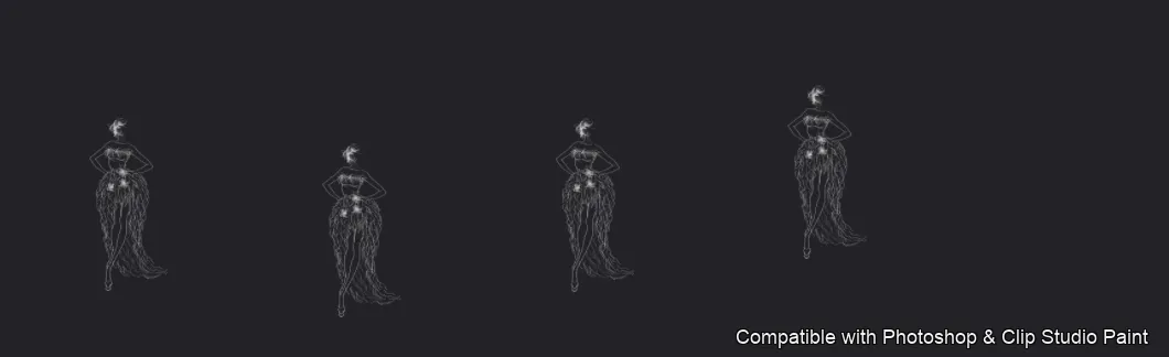 Runway Figures brush 28 of 45 — Photoshop & Clip Studio Paint .abr preview