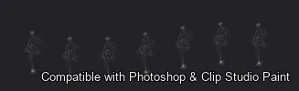 Runway Figures brush 38 of 45 — Photoshop & Clip Studio Paint .abr preview