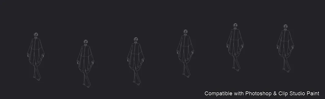 Runway Figures brush 41 of 45 — Photoshop & Clip Studio Paint .abr preview