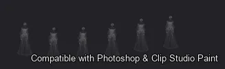 Runway Figures brush 42 of 45 — Photoshop & Clip Studio Paint .abr preview