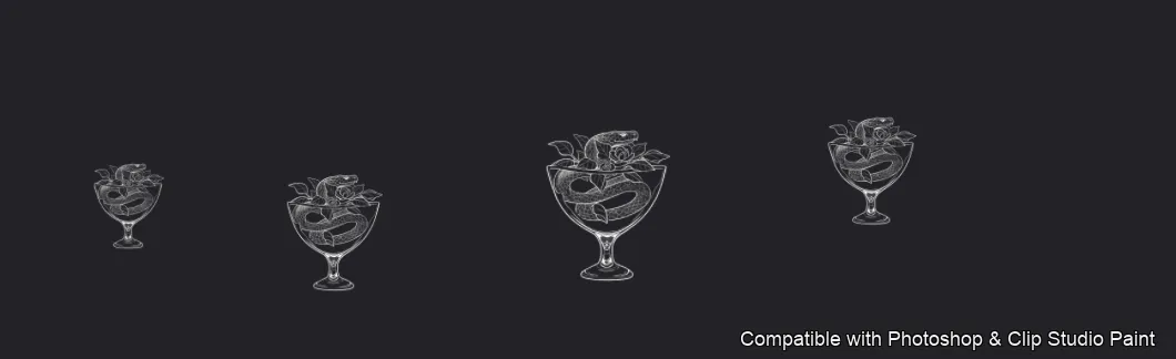 Serpent Ink brush 7 of 100 — Photoshop & Clip Studio Paint .abr preview
