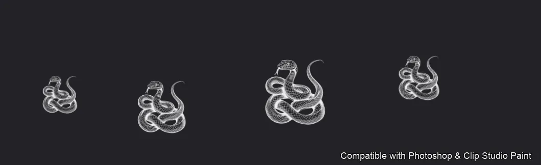 Serpent Ink brush 9 of 100 — Photoshop & Clip Studio Paint .abr preview