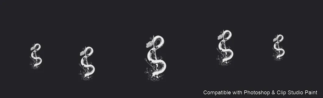 Serpent Ink brush 12 of 100 — Photoshop & Clip Studio Paint .abr preview