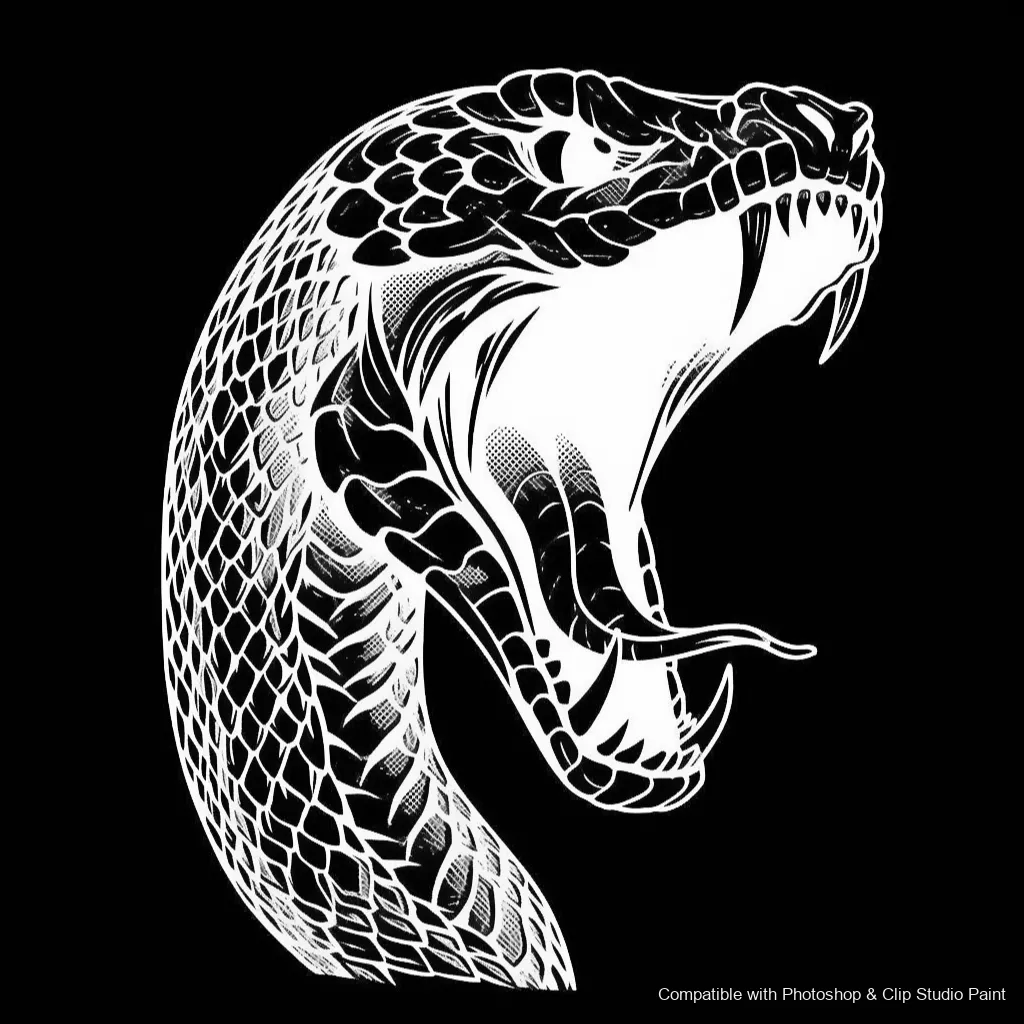 Serpent Ink brush 29 of 100 — Photoshop & Clip Studio Paint .abr preview