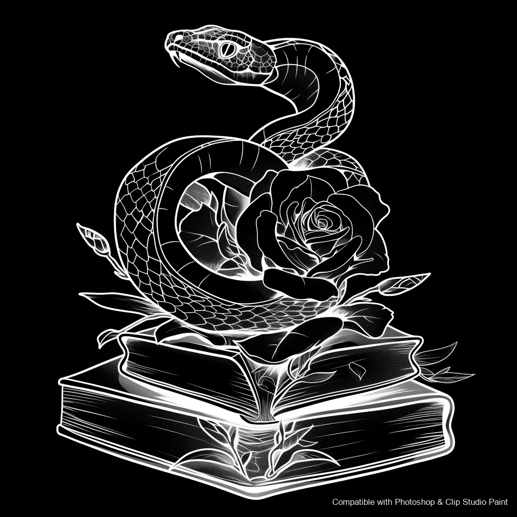 Serpent Ink brush 58 of 100 — Photoshop & Clip Studio Paint .abr preview