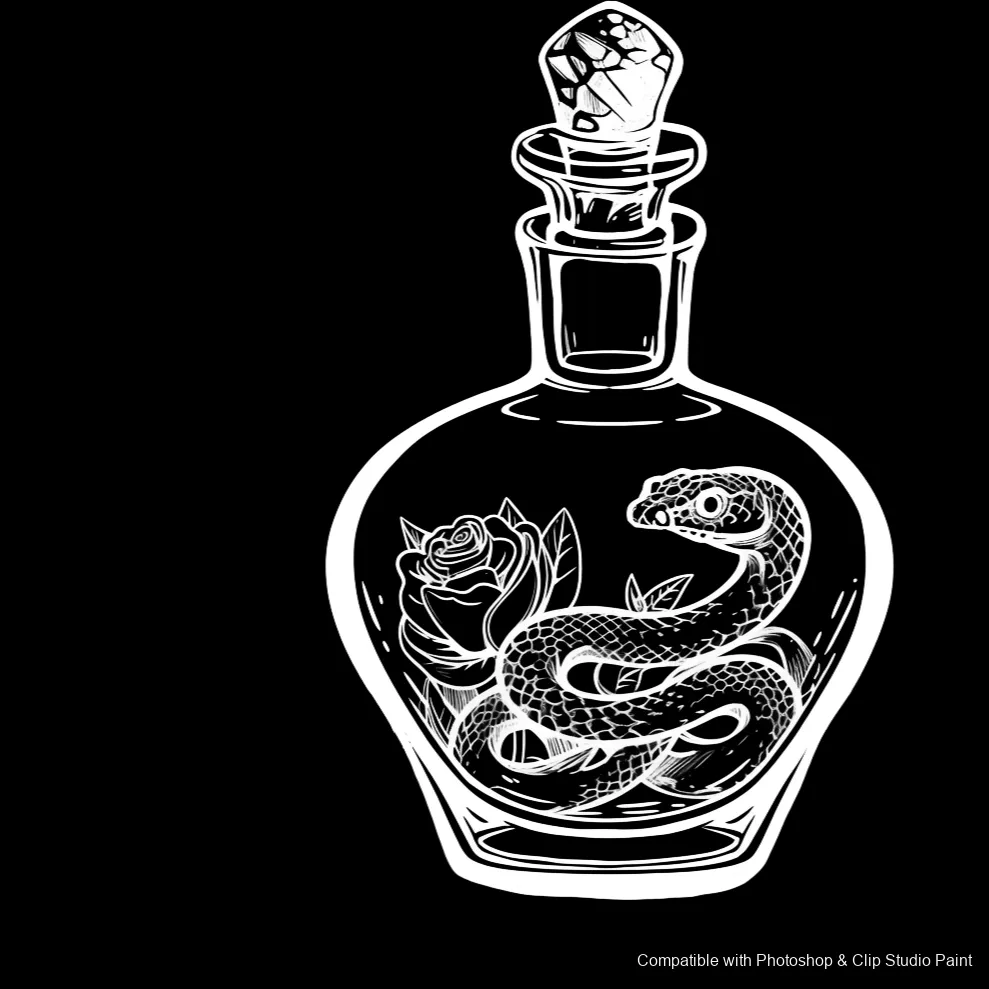 Serpent Ink brush 59 of 100 — Photoshop & Clip Studio Paint .abr preview