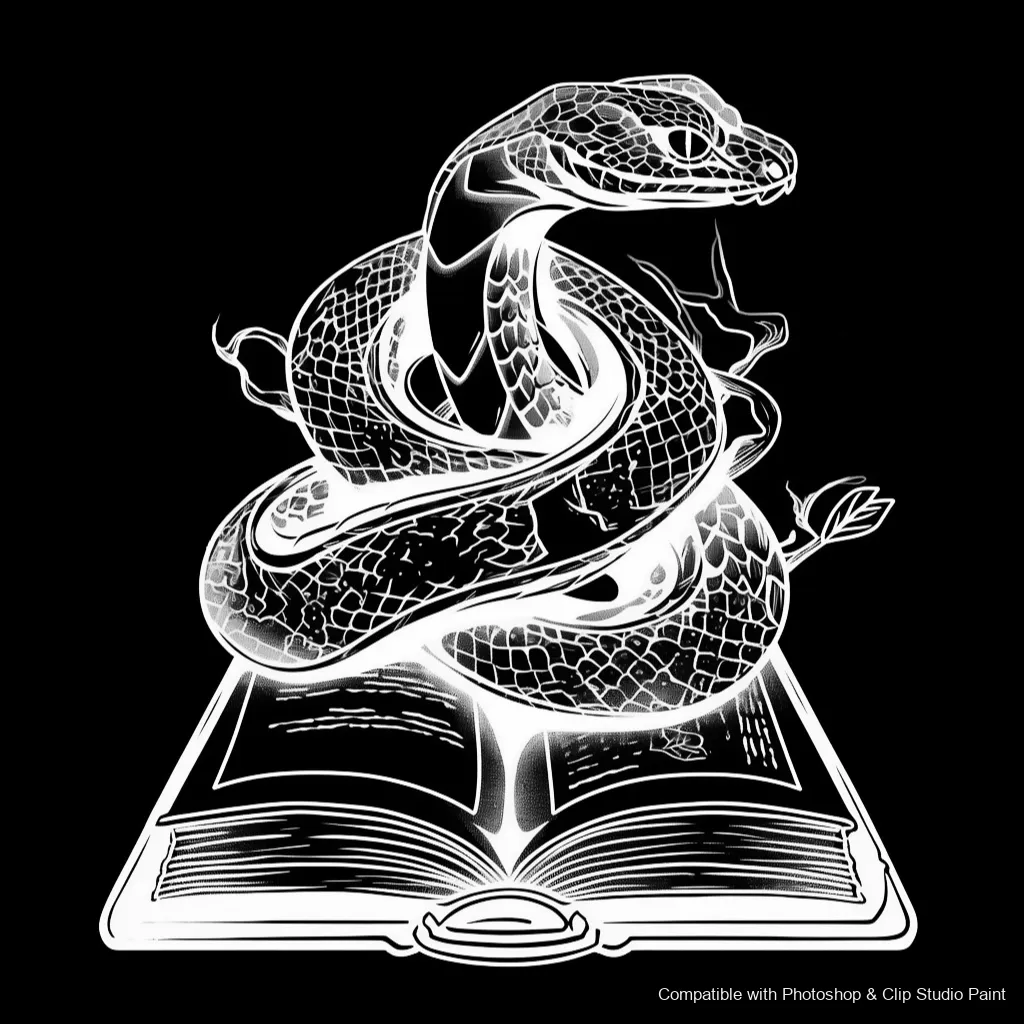 Serpent Ink brush 64 of 100 — Photoshop & Clip Studio Paint .abr preview