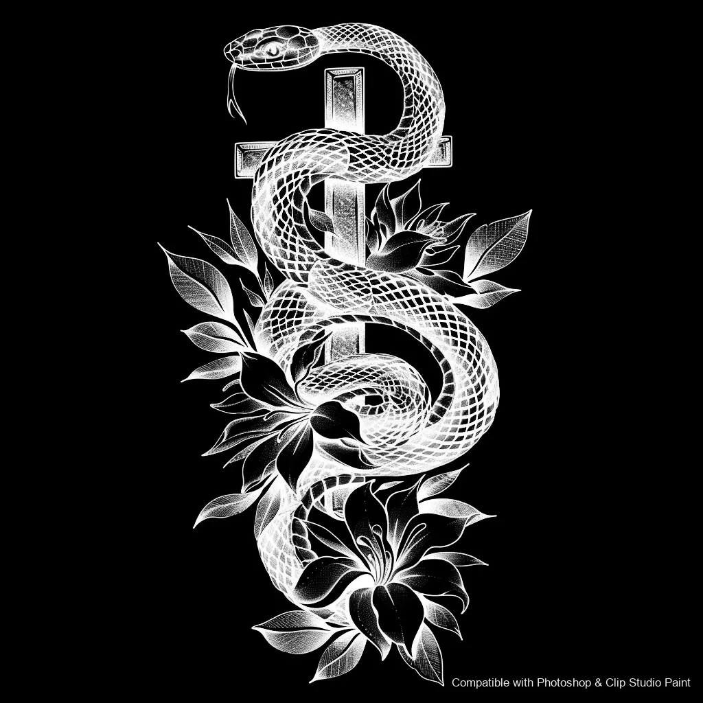 Serpent Ink brush 88 of 100 — Photoshop & Clip Studio Paint .abr preview