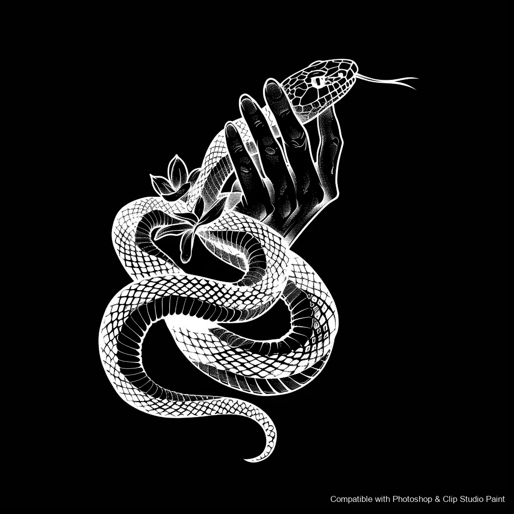 Serpent Ink brush 91 of 100 — Photoshop & Clip Studio Paint .abr preview