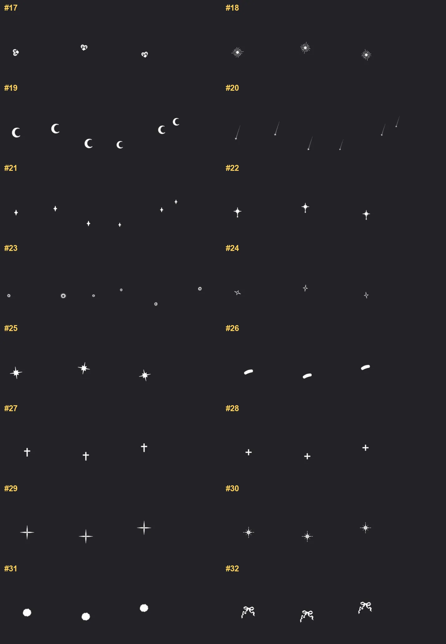 Starlight Brushes Procreate brushes overview sheet 2