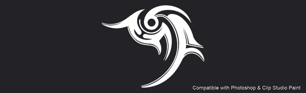 Tattoo Flash brush 14 of 74 — Photoshop & Clip Studio Paint .abr preview