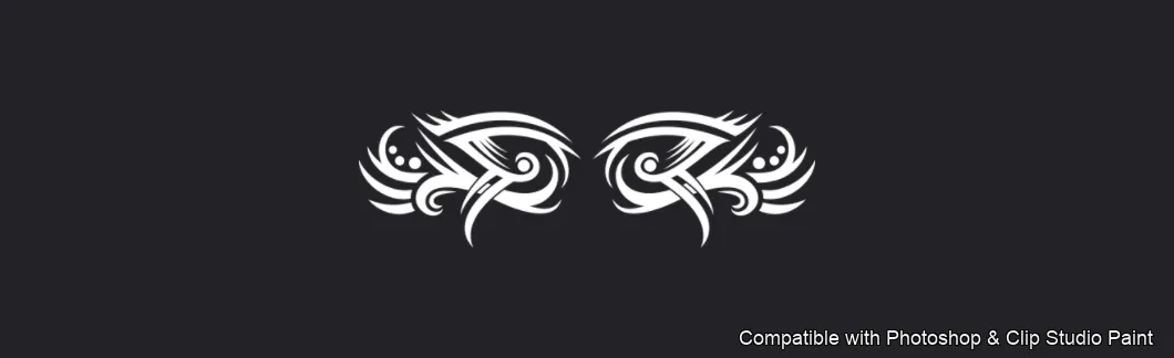 Tattoo Flash brush 17 of 74 — Photoshop & Clip Studio Paint .abr preview