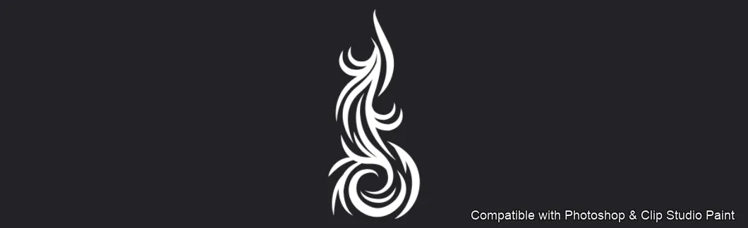 Tattoo Flash brush 24 of 74 — Photoshop & Clip Studio Paint .abr preview