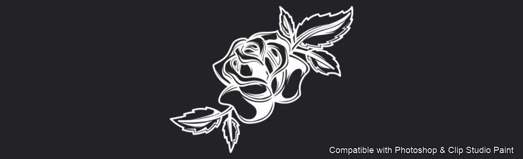 Tattoo Flash brush 37 of 74 — Photoshop & Clip Studio Paint .abr preview