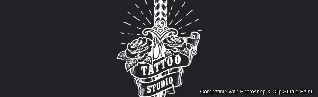 Tattoo Flash brush 51 of 74 — Photoshop & Clip Studio Paint .abr preview