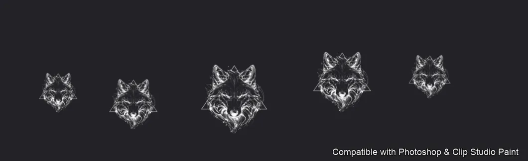 Wolf Ink brush 2 of 100 — Photoshop & Clip Studio Paint .abr preview