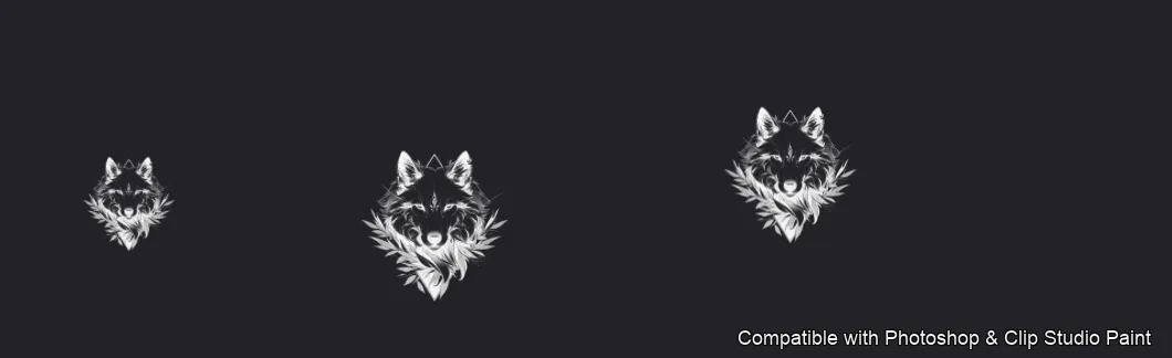Wolf Ink brush 3 of 100 — Photoshop & Clip Studio Paint .abr preview