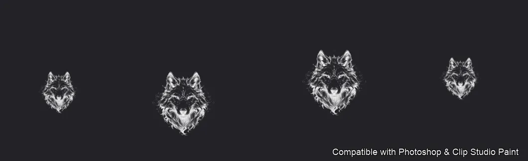 Wolf Ink brush 7 of 100 — Photoshop & Clip Studio Paint .abr preview