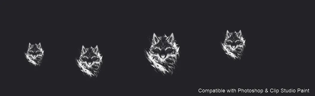 Wolf Ink brush 8 of 100 — Photoshop & Clip Studio Paint .abr preview