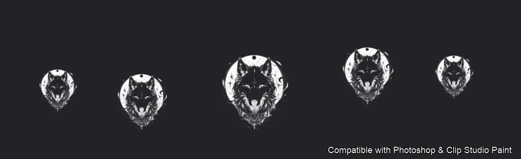 Wolf Ink brush 14 of 100 — Photoshop & Clip Studio Paint .abr preview
