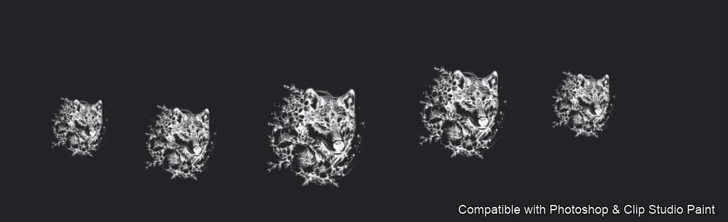 Wolf Ink brush 19 of 100 — Photoshop & Clip Studio Paint .abr preview