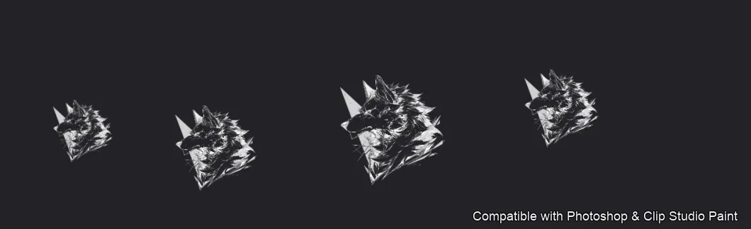 Wolf Ink brush 22 of 100 — Photoshop & Clip Studio Paint .abr preview