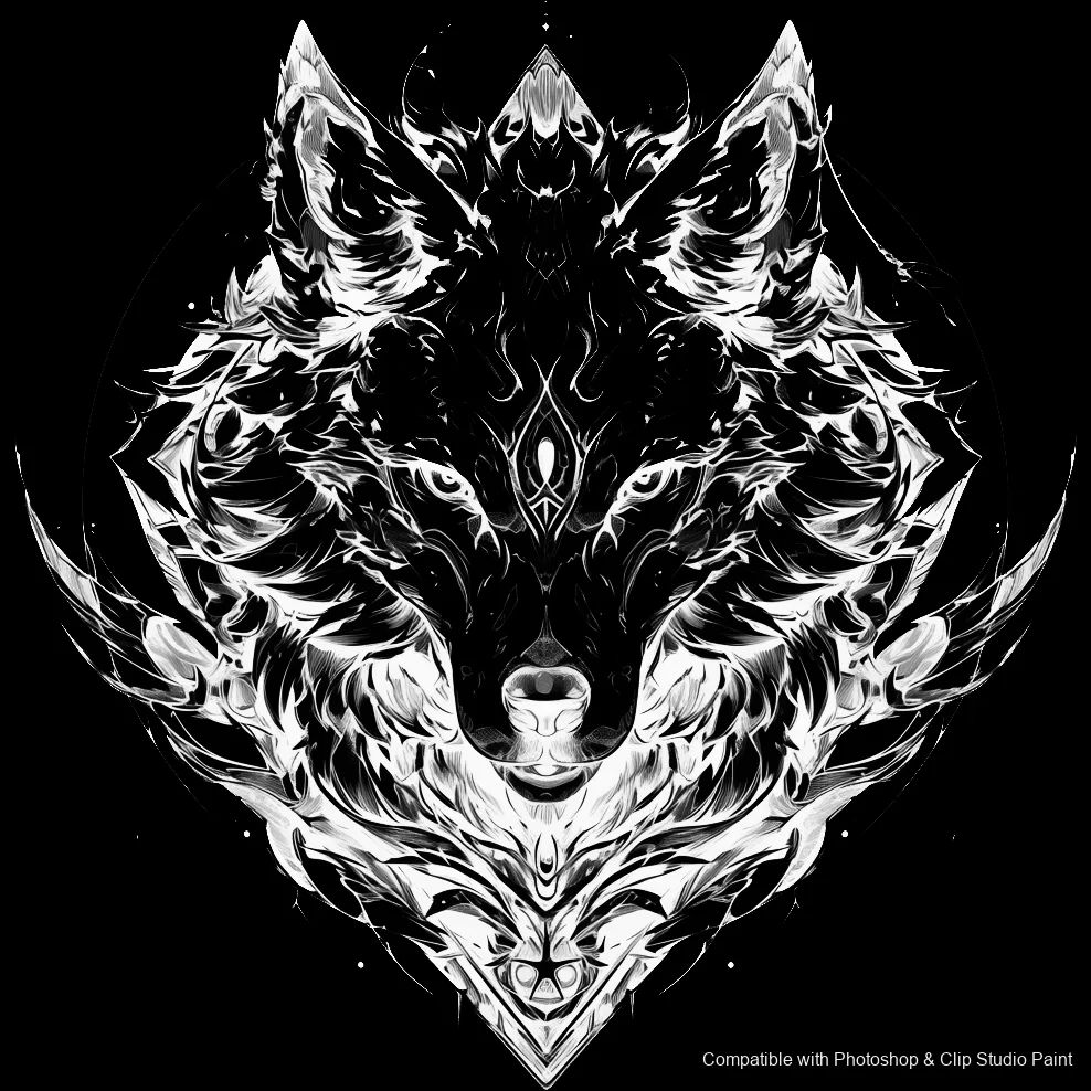 Wolf Ink brush 26 of 100 — Photoshop & Clip Studio Paint .abr preview
