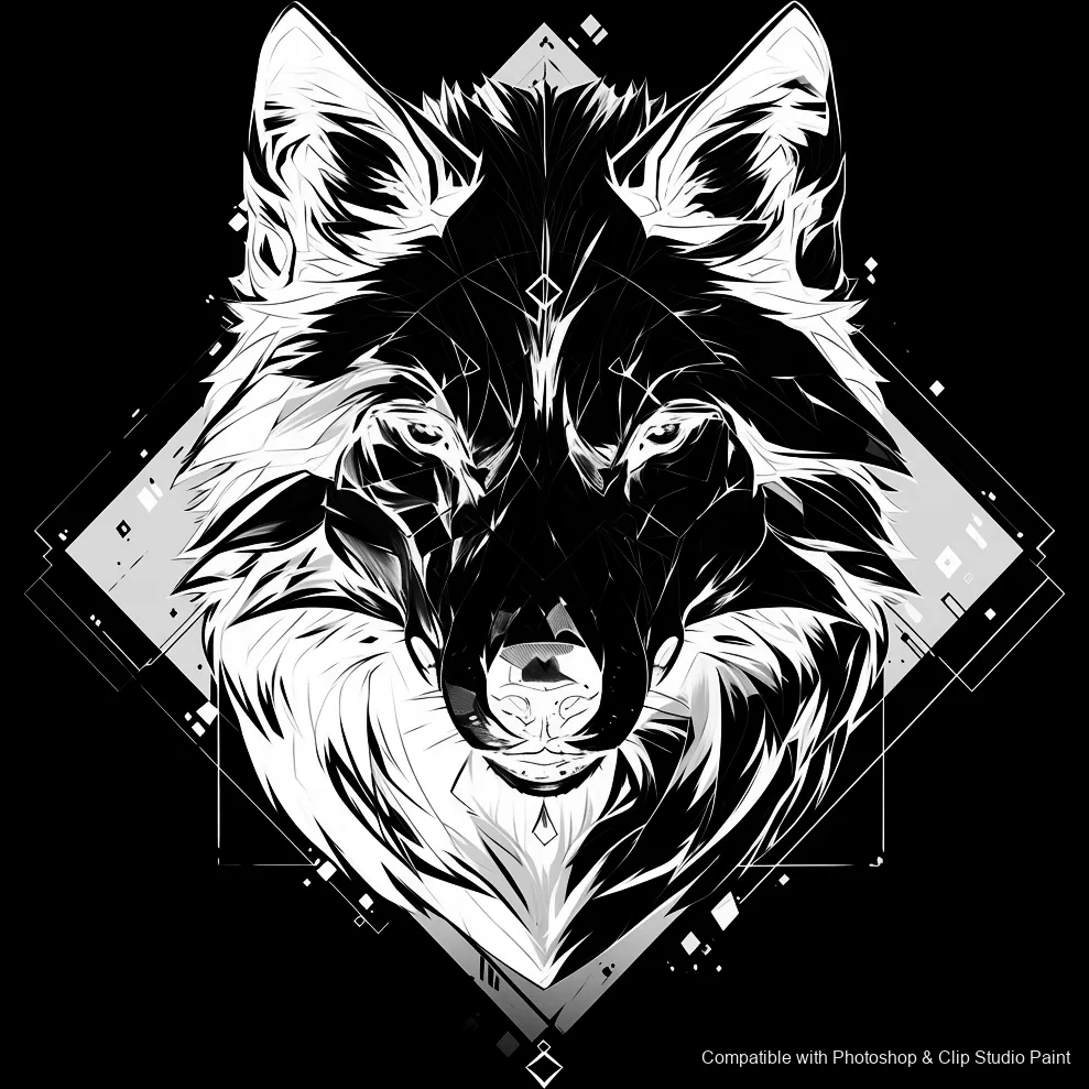 Wolf Ink brush 40 of 100 — Photoshop & Clip Studio Paint .abr preview