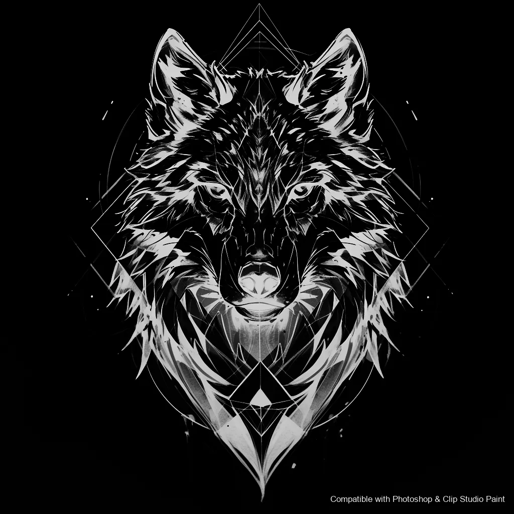 Wolf Ink brush 41 of 100 — Photoshop & Clip Studio Paint .abr preview