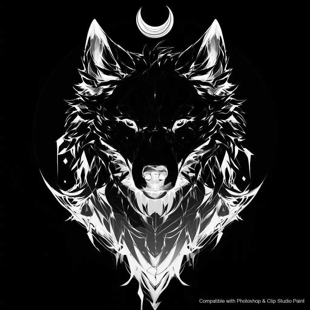 Wolf Ink brush 43 of 100 — Photoshop & Clip Studio Paint .abr preview