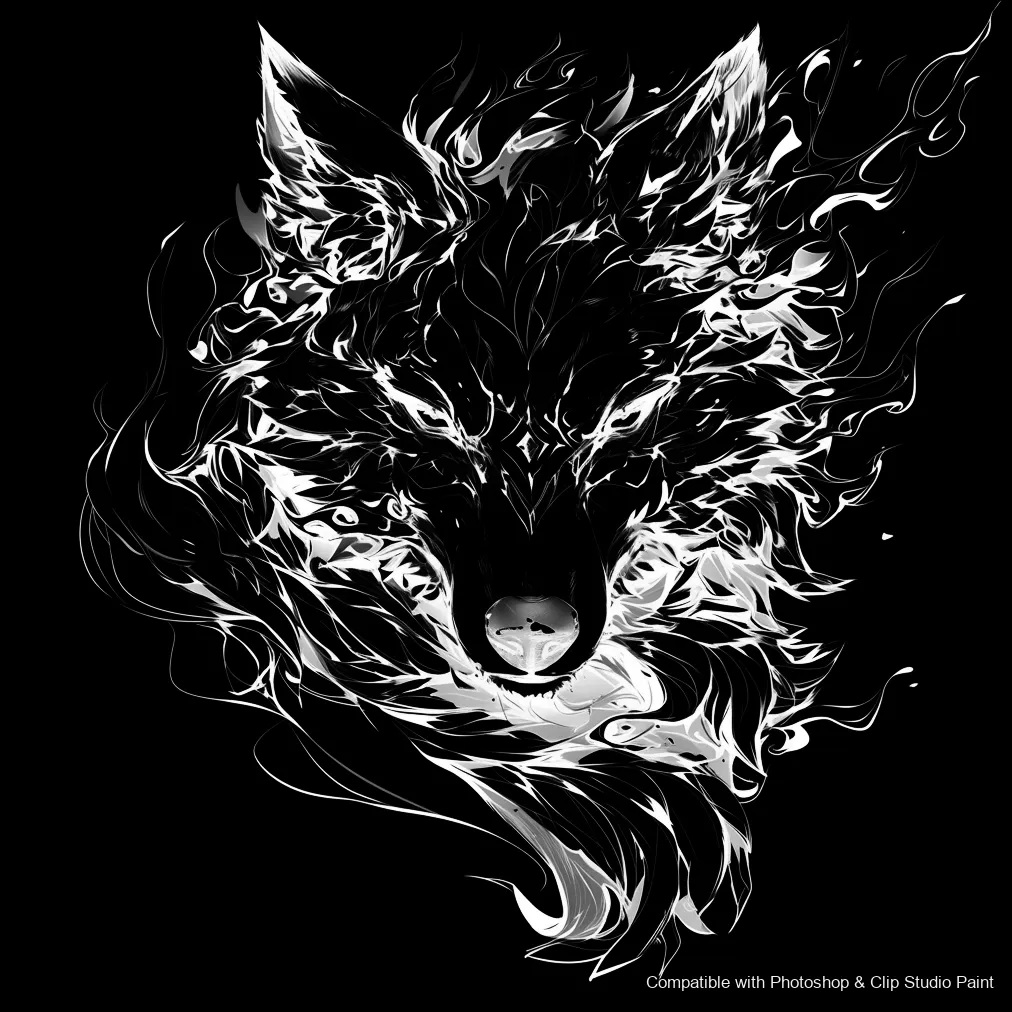 Wolf Ink brush 45 of 100 — Photoshop & Clip Studio Paint .abr preview