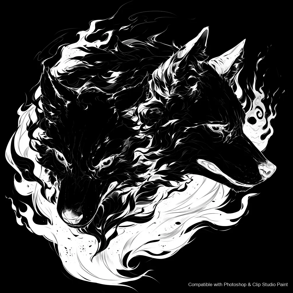 Wolf Ink brush 53 of 100 — Photoshop & Clip Studio Paint .abr preview